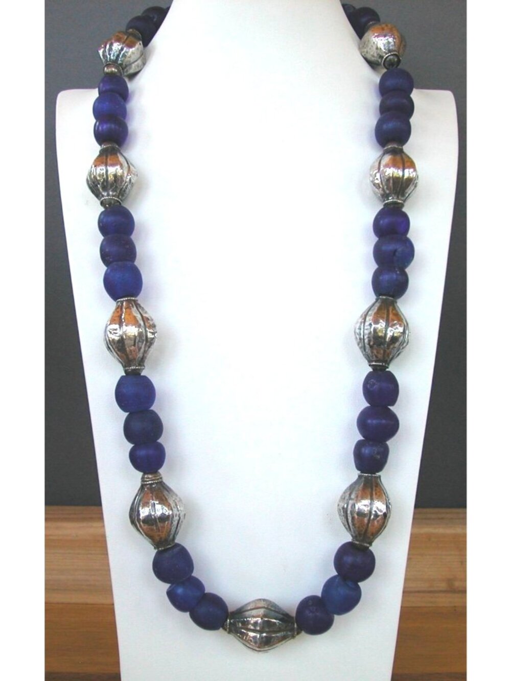 Cobalt Blue Glass Necklace 281 Gram 30 inches